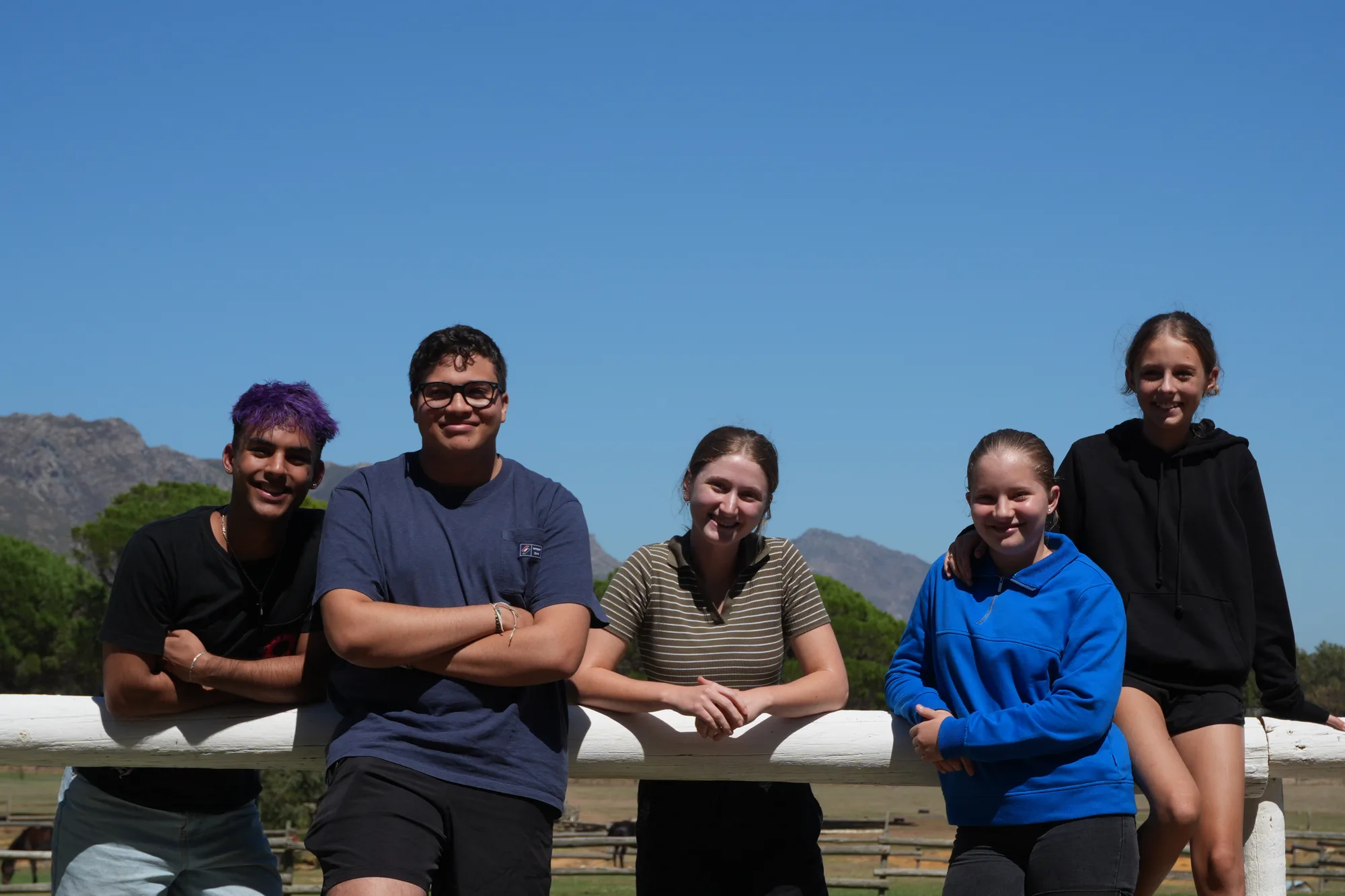 A group of learners together outdoors at Hillside Farm